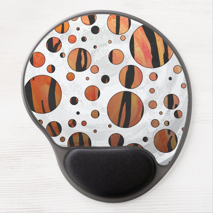 Tiger Hot orange and Black Print Gel Mousepads