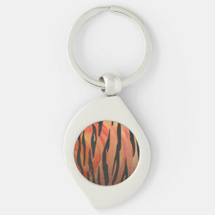 Tiger Hot orange and Black Print Keychain