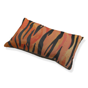 Tiger Hot orange and Black Print Pet Bed