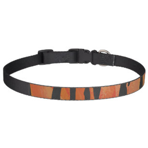 Tiger Hot orange and Black Print Pet Collar