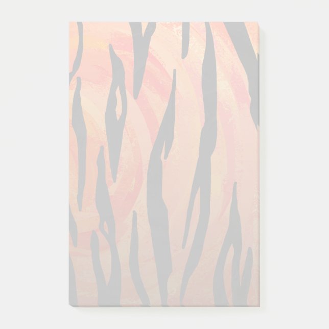 Tiger Hot orange and Black Print Post-it Notes (Front)