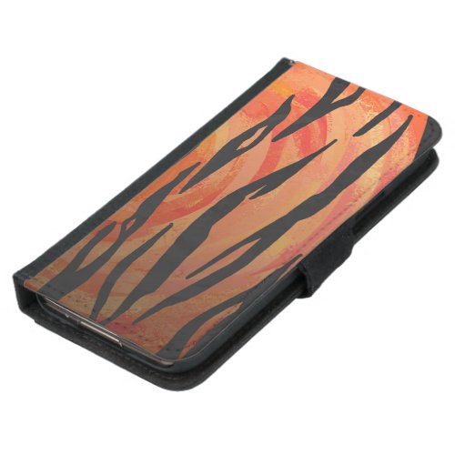 Tiger Hot orange and Black Print Samsung Galaxy S5 Wallet Case