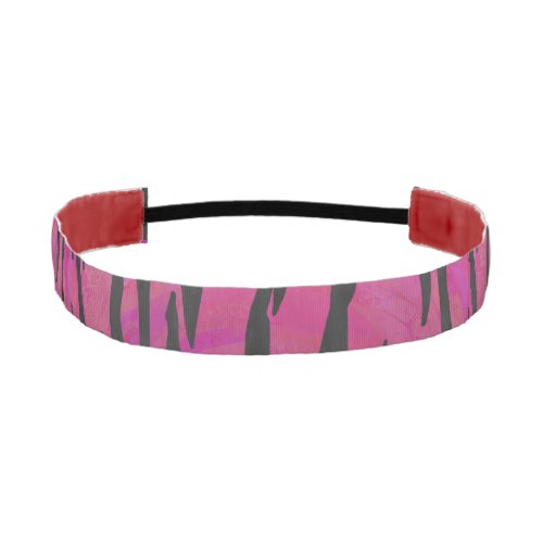 Tiger Hot Pink and Black Print Athletic Headband