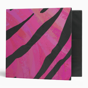 Tiger Hot Pink and Black Print Binder