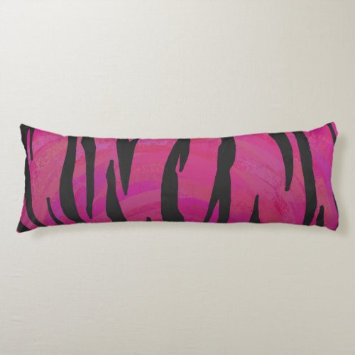 Tiger Hot Pink and Black Print Body Pillow