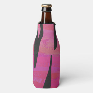 Tiger Hot Pink and Black Print Bottle Cooler