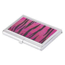 Tiger Hot Pink and Black Print Case For Business Cards