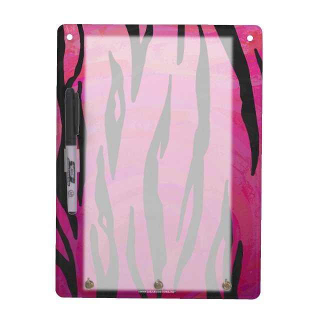 Tiger Hot Pink and Black Print Dry Erase Board (Front)