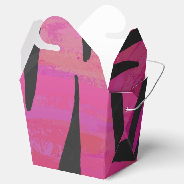 Tiger Hot Pink and Black Print Favor Boxes (Opened)