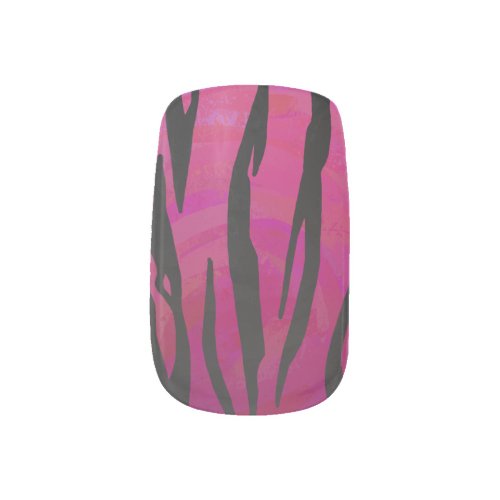 Tiger Hot Pink and Black Print Minx Nail Wraps