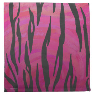 Tiger Hot Pink and Black Print Napkin
