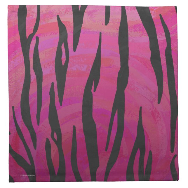 Tiger Hot Pink and Black Print Napkin (Front)