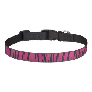 Tiger Hot Pink and Black Print Pet Collar