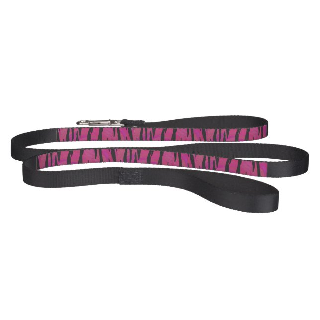 Tiger Hot Pink and Black Print Pet Leash (Full)