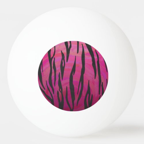 Tiger Hot Pink and Black Print Ping Pong Ball