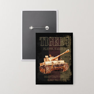 Tiger I German Heavy Tank WWII with Germany Flag Button