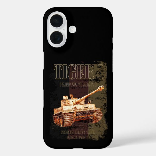 Tiger I German Heavy Tank WWII with Germany Flag Case-Mate iPhone Case (Back)