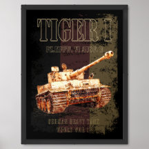 Tiger I German Heavy Tank WWII with Germany Flag