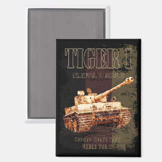 Tiger I German Heavy Tank WWII with Germany Flag Magnet