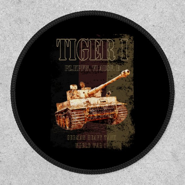 Tiger I German Heavy Tank WWII with Germany Flag Patch (Front)