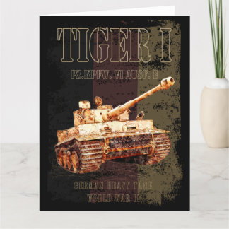 Tiger I German Heavy Tank WWII with Germany Flag Thank You Card