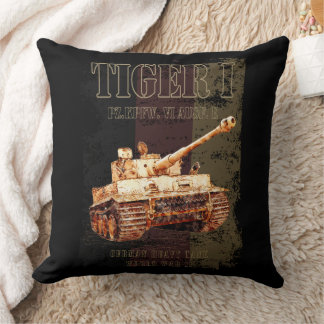 Tiger I German Heavy Tank WWII with Germany Flag Throw Pillow