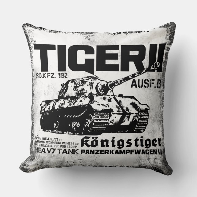 Tiger II Throw Pillow (Front)
