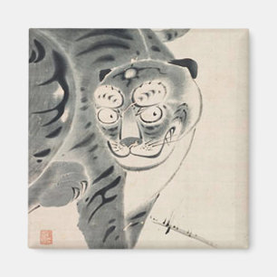 Tiger Illustration by Ito Jakuchu Magnet