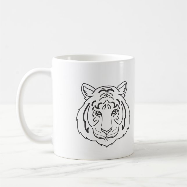 Tiger Illustration Coffee Mug (Left)