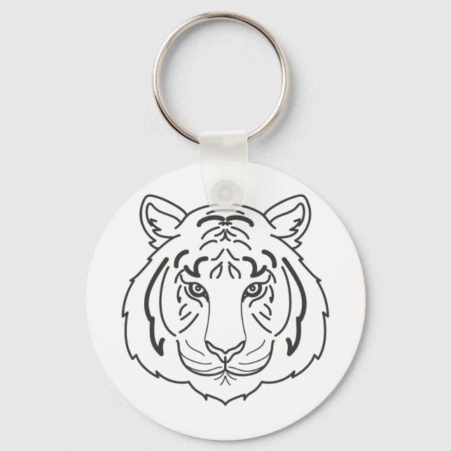 Tiger Illustration Keychain (Front)