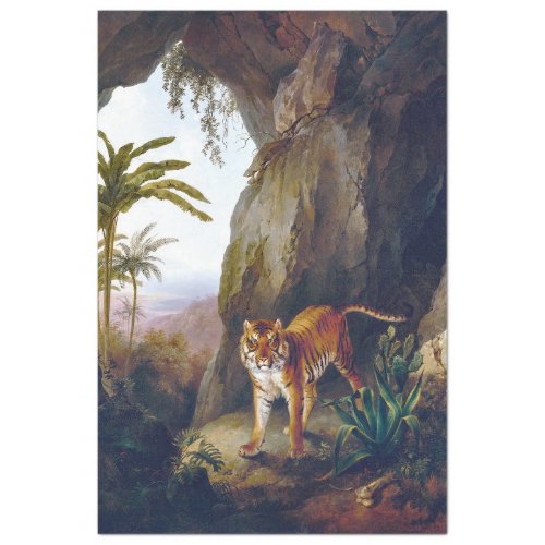 TIGER IN A CAVE _ JACQUES_LAURENT AGASSE TISSUE PAPER