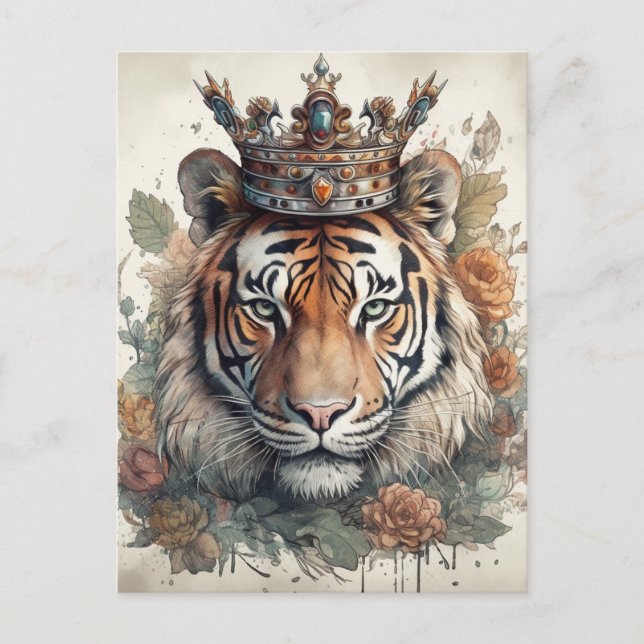 Tiger in a Crown Postcard (Front)