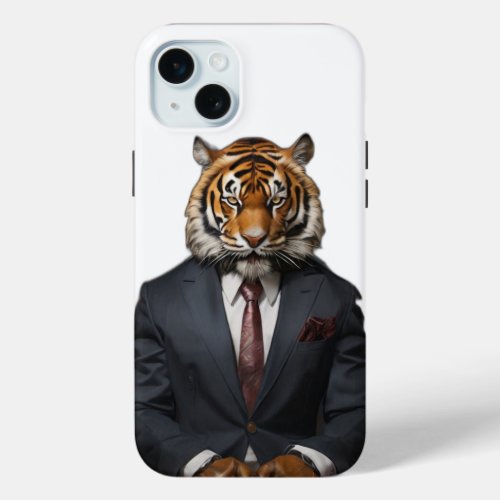 Tiger in a Suit IPhone 15 Plus Cover Case _ Unleas