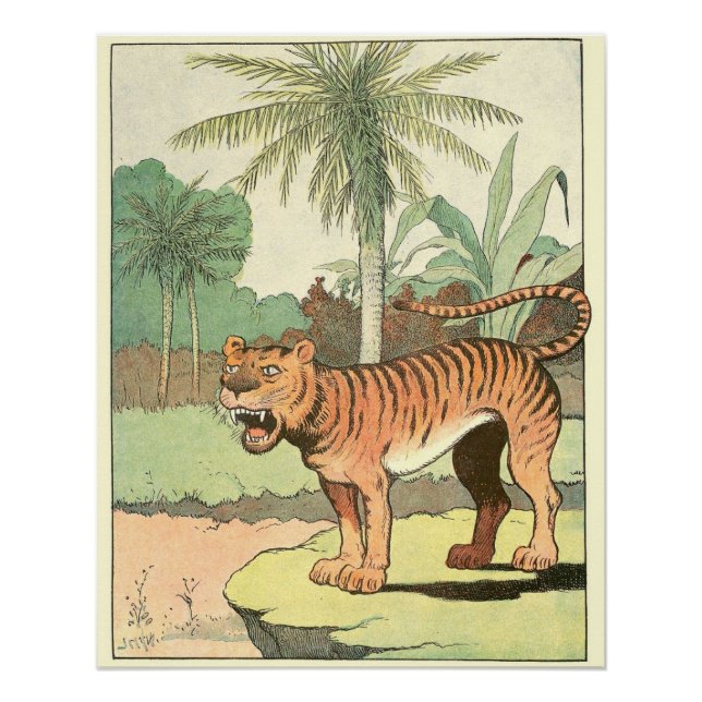 Tiger in a Tropical Jungle Perfect Poster (Front)