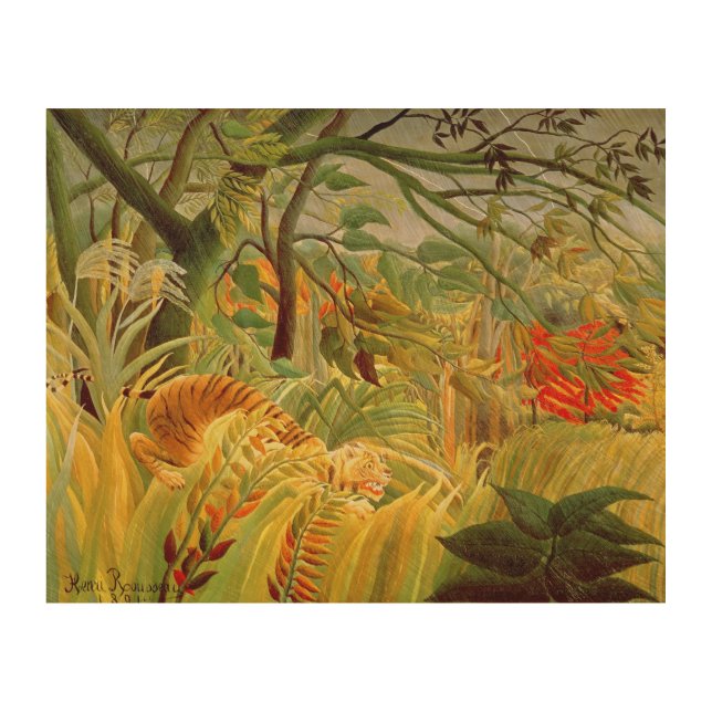 Tiger in a Tropical Storm  1891 Wood Wall Decor (Front)