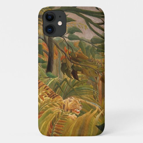 Tiger in a Tropical Storm by Henri Rousseau iPhone 11 Case
