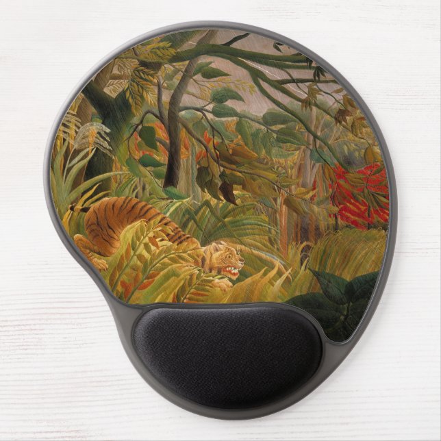 Tiger in a Tropical Storm by Henri Rousseau Gel Mouse Pad (Front)