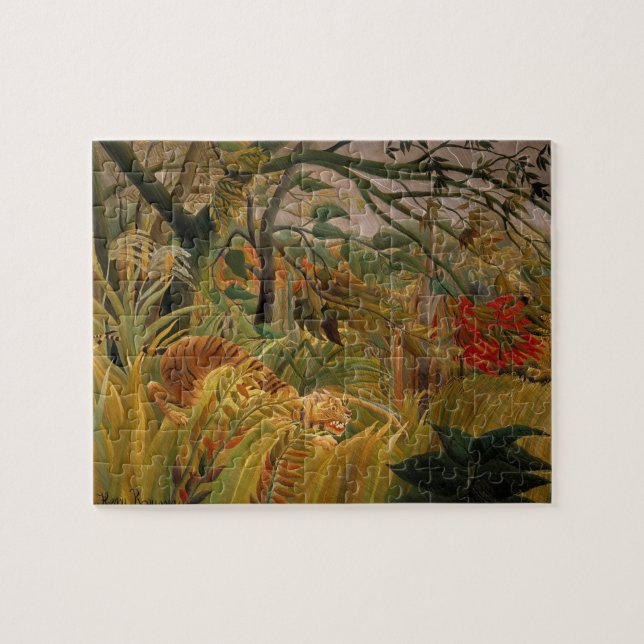 Tiger in a Tropical Storm by Henri Rousseau Jigsaw Puzzle (Horizontal)