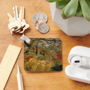 Tiger in a Tropical Storm by Henri Rousseau Keychain