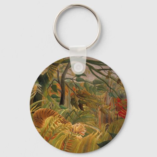 Tiger in a Tropical Storm by Henri Rousseau Keychain