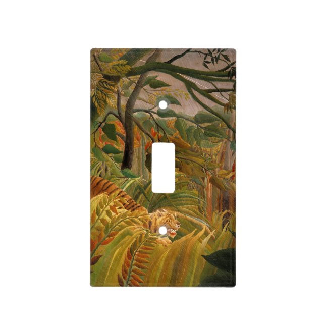 Tiger in a Tropical Storm by Henri Rousseau Light Switch Cover (Front)