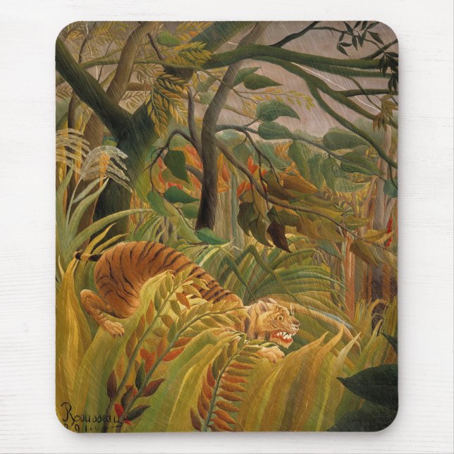 Tiger in a Tropical Storm by Henri Rousseau Mouse Pad (Front)