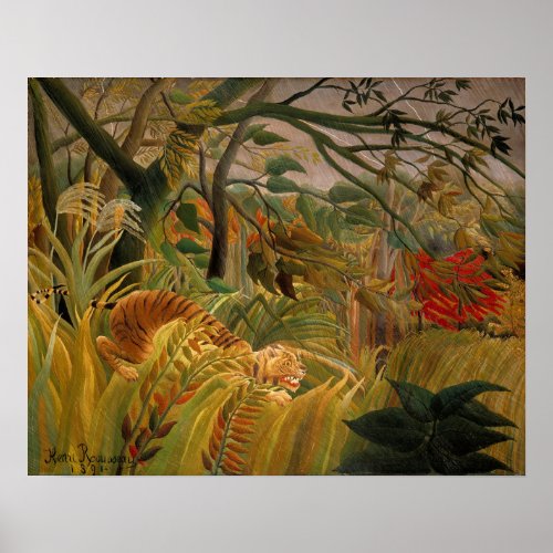 Tiger in a Tropical Storm by Henri Rousseau Poster