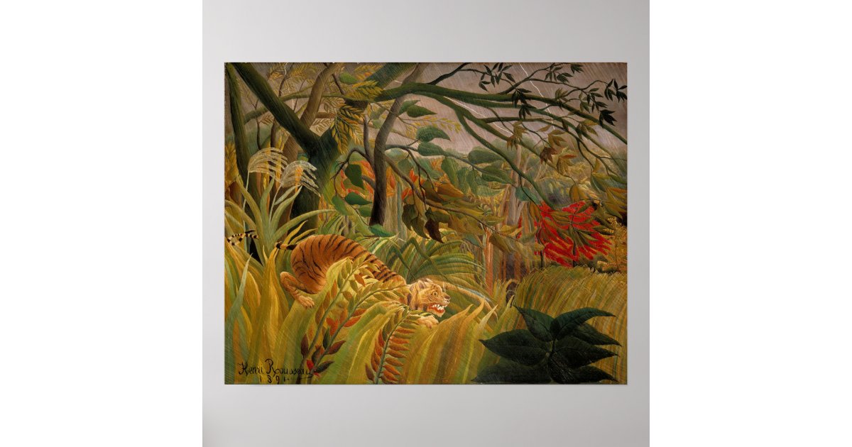 Henri Julien Rousseau The Tiger Cat Painting Reproduction