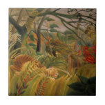 Tiger in a Tropical Storm by Henri Rousseau Tile