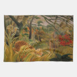 Tiger in a Tropical Storm by Henri Rousseau Towel