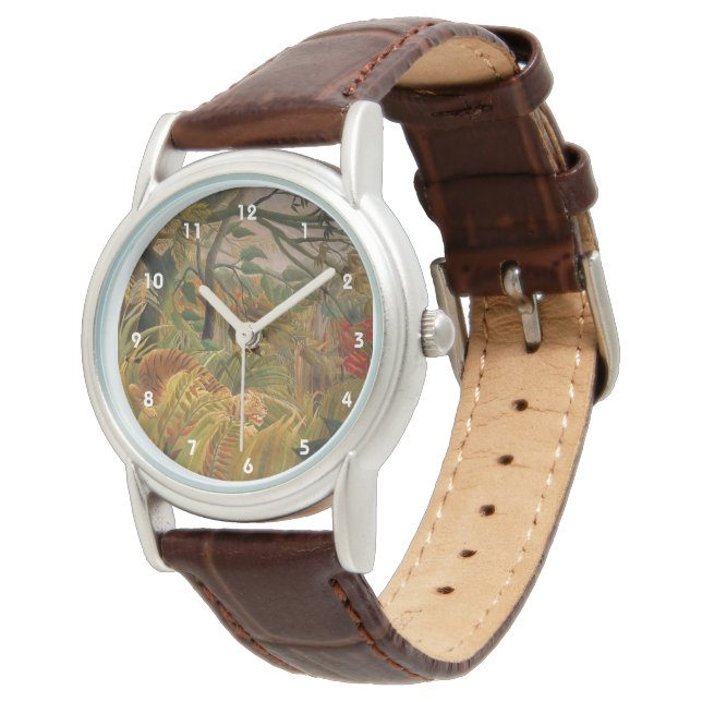 Tiger in a Tropical Storm by Henri Rousseau Watch (Angled)