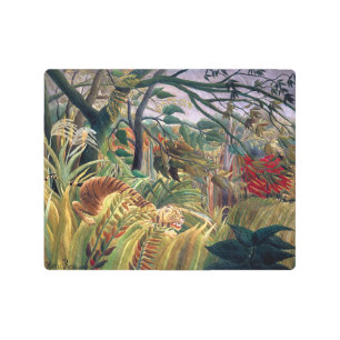 Tiger in A Tropical Storm Henri Rousseau Metal Print