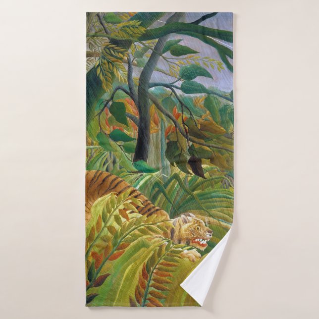 Tiger in a Tropical Storm, Rousseau Bath Towel (Bath Towel)
