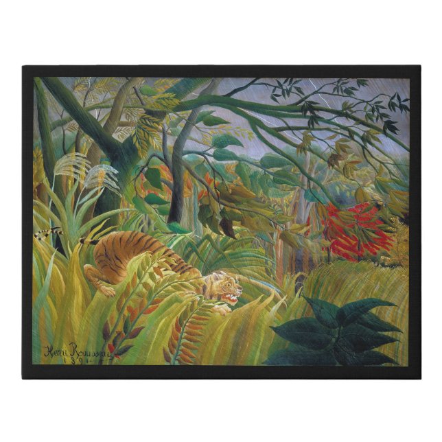 Tiger in a Tropical Storm, Rousseau Faux Canvas Print (Front)